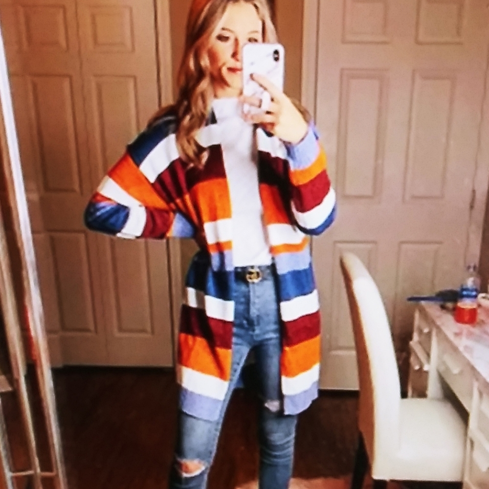 Women's Striped Kimono Cardigan